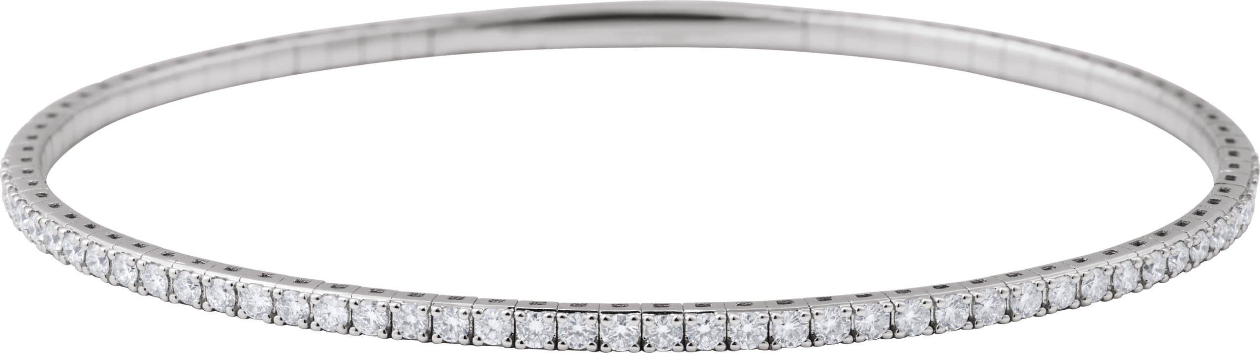 Half Accented Flexible Bangle Bracelet view 1