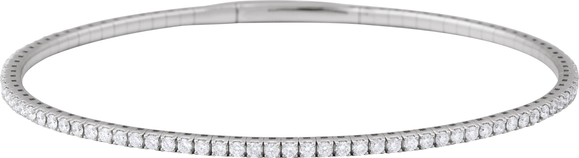 14K Yellow Gold 1 1/2 CTW Natural Diamond Flexible Bangle 7" Bracelet
