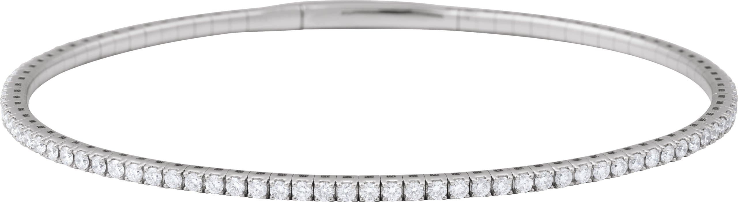 14K Yellow Gold 1 1/2 CTW Natural Diamond Flexible Bangle 7" Bracelet
