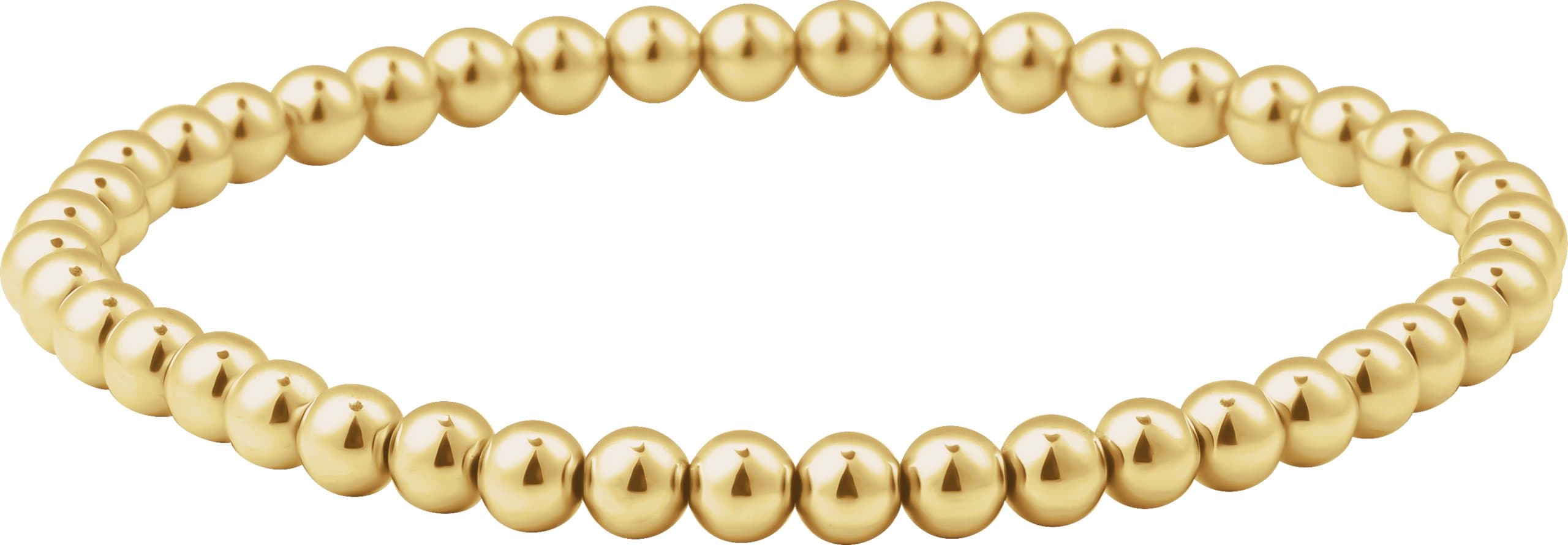 14K Yellow Gold-Filled 4 mm Elastic Bead 6 1/2 Bracelet