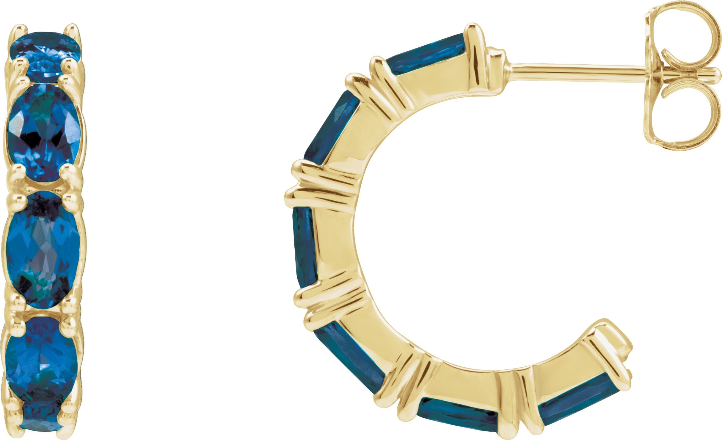 14K Rose Lab-Grown Alexandrite 18.2 mm Hoop Earrings