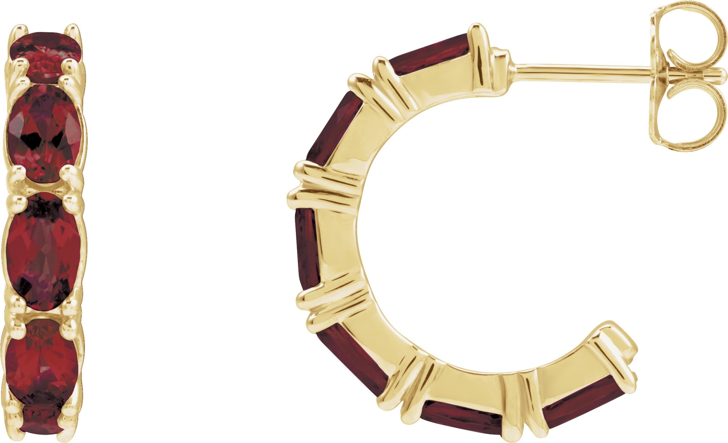 14K Rose Lab-Grown Alexandrite 18.2 mm Hoop Earrings