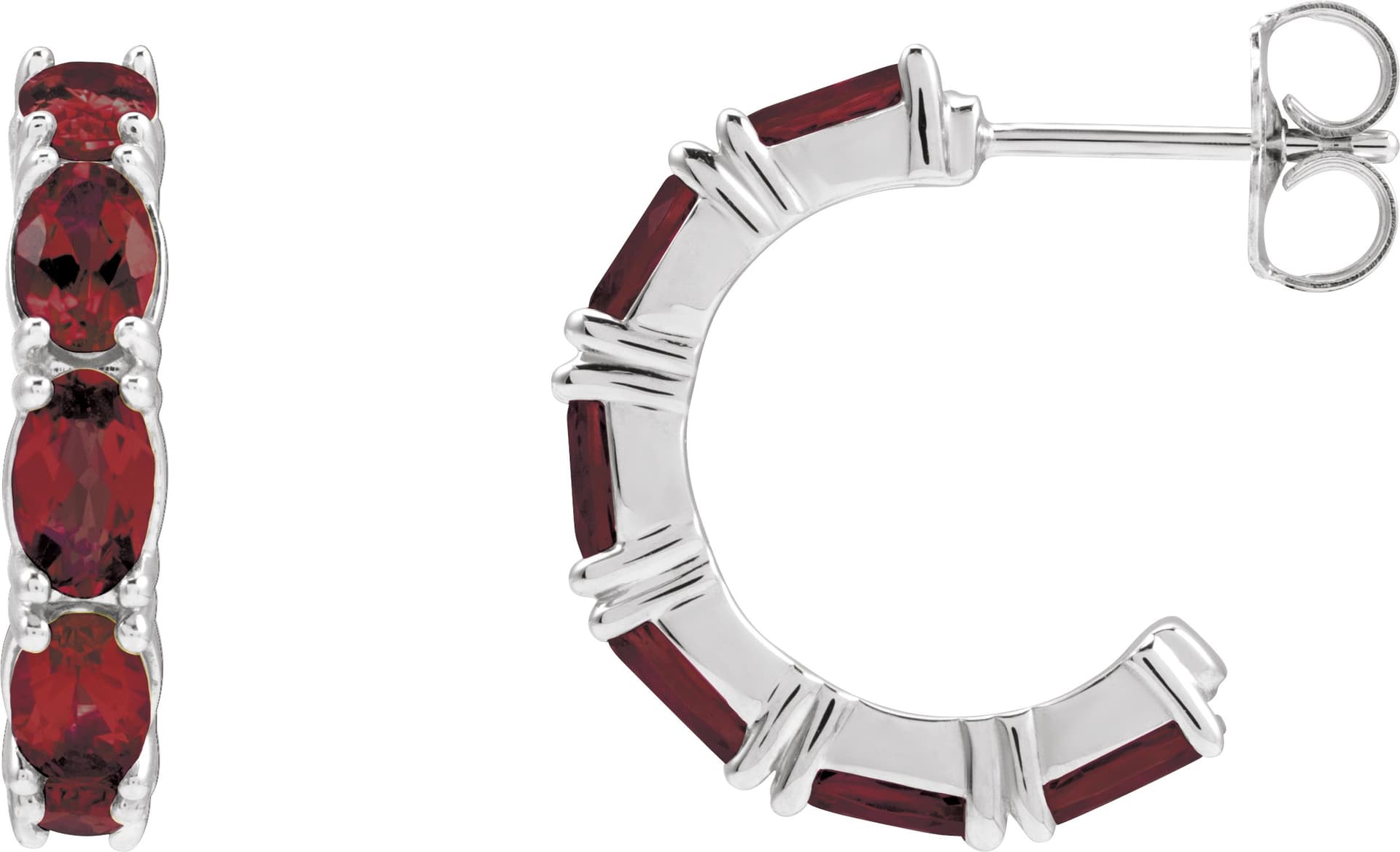 14K Rose Lab-Grown Alexandrite 18.2 mm Hoop Earrings