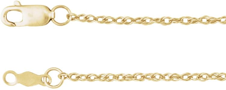 10K Rose 1.25 mm Rope 18 Chain