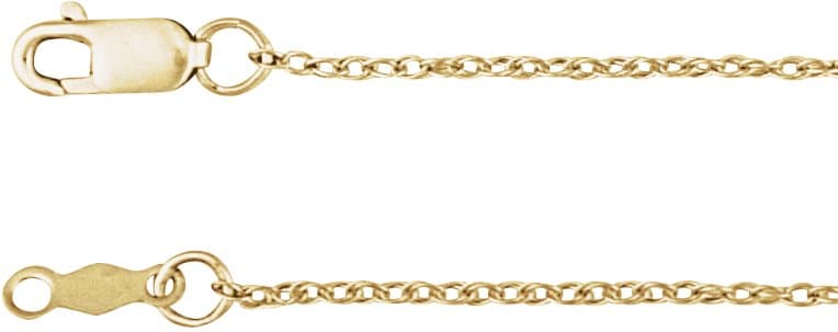 14K White 1 mm Rope 16 Chain