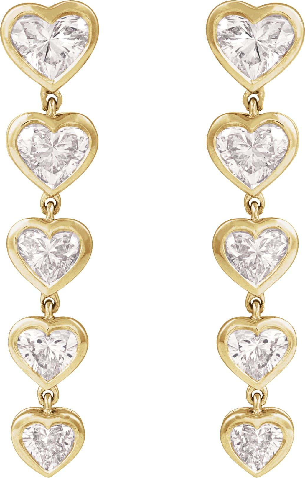 Lab-Grown Diamond Heart Earrings view 2