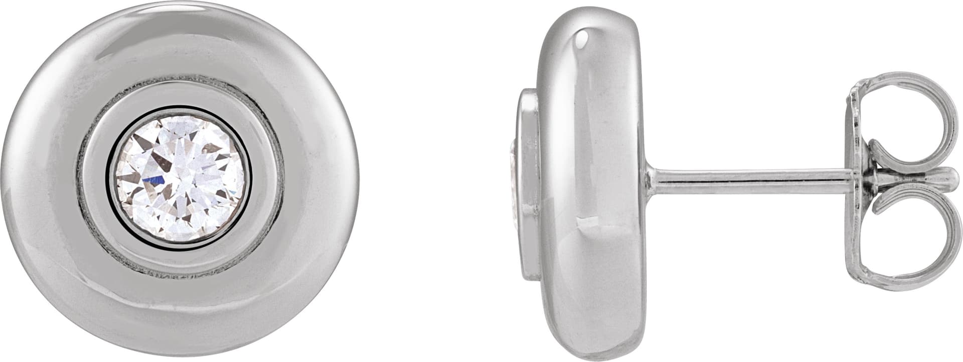 14K Rose 1/2 CTW Lab-Grown Diamond Puffed Stud Earrings
