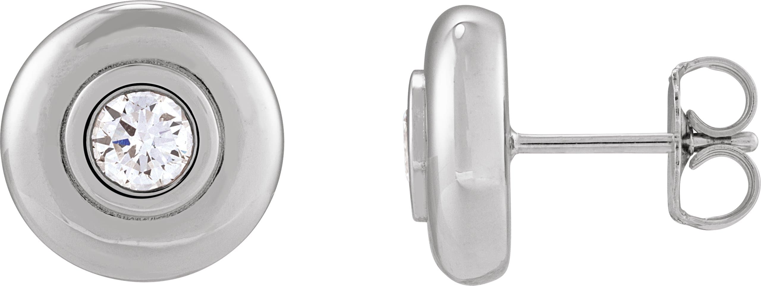14K Rose 1/2 CTW Lab-Grown Diamond Puffed Stud Earrings