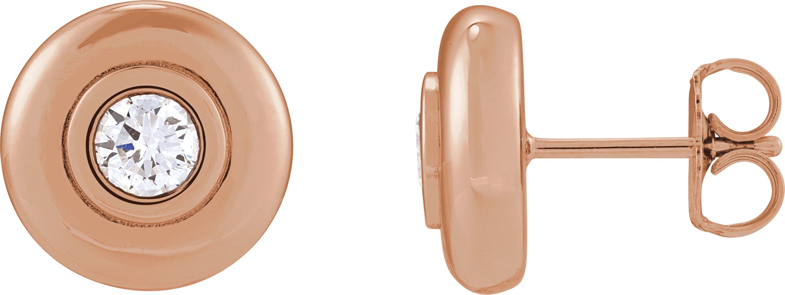 14K Rose 1/2 CTW Lab-Grown Diamond Puffed Stud Earrings