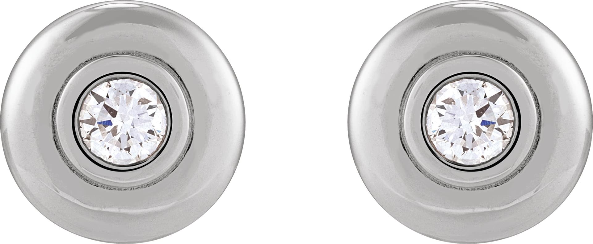 Bezel-Set Puffed Stud Earrings view 2