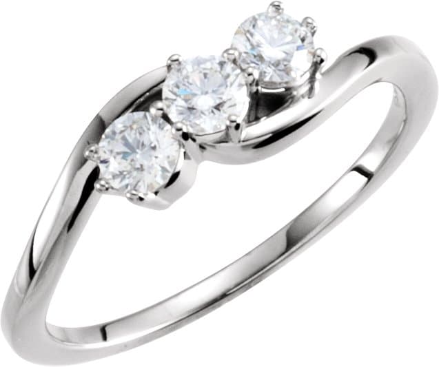 Platinum 1/2 CTW Natural Diamond Three-Stone Ring