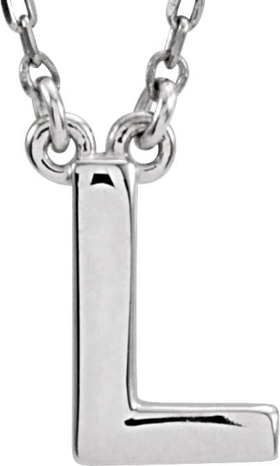 14K Rose Block Initial S 18" Necklace