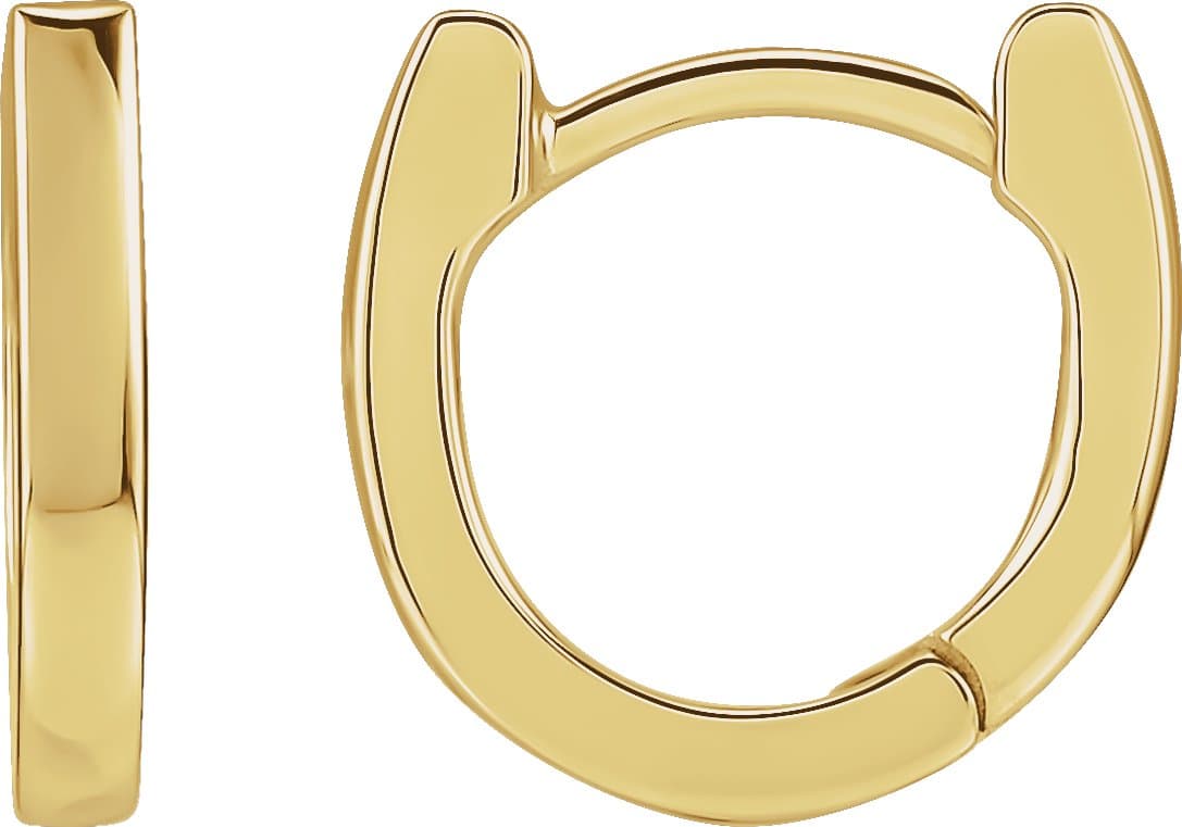 14K Rose 10 mm Hinged Hoop Earring