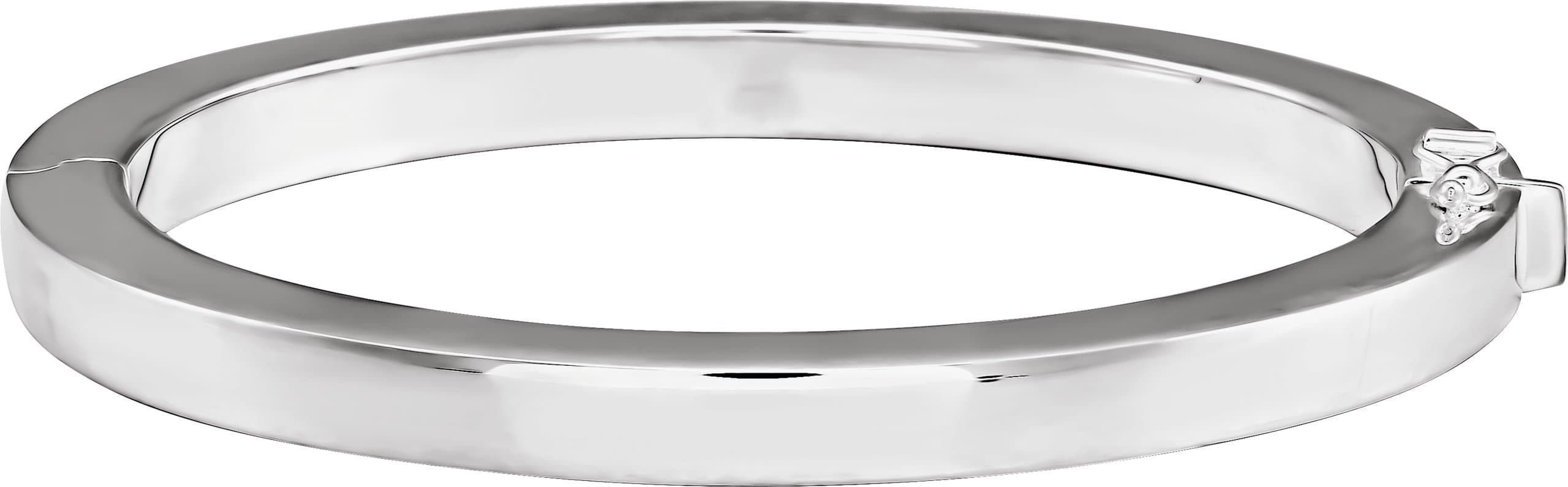 14K Yellow Square Tube Hinged Bangle 7" Bracelet