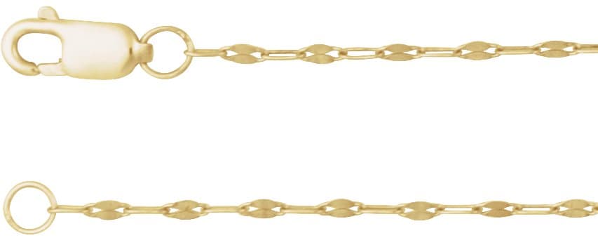 14K Rose 1.5 mm Keyhole 7" Chain