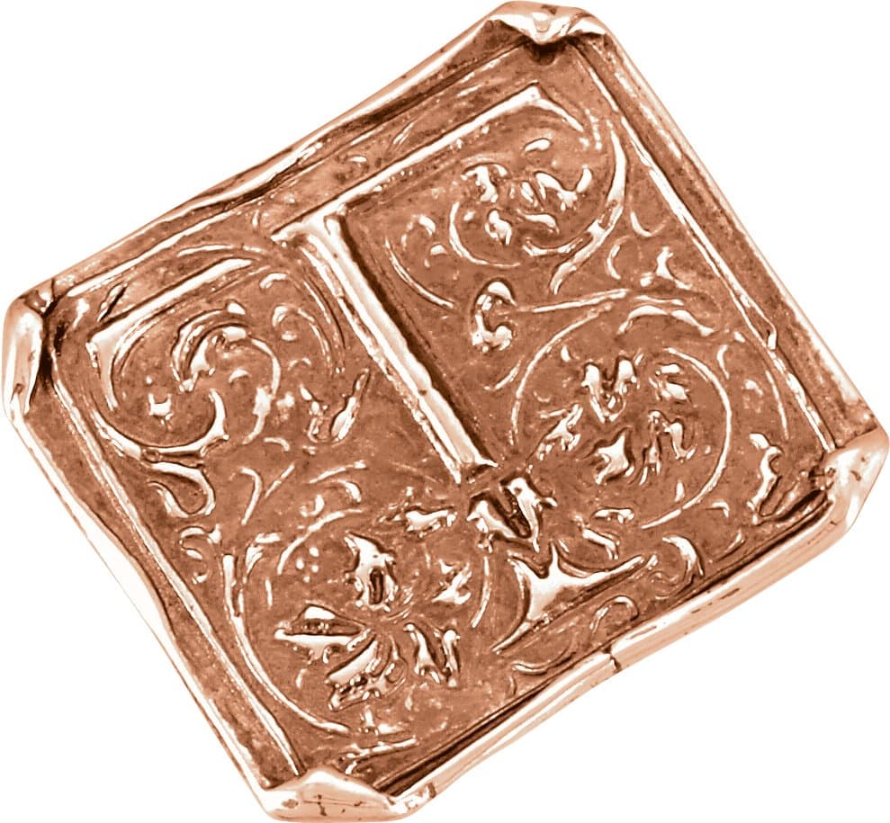 14K Rose Gold Posh Mommy® Vintage-Inspired Initial A Ring