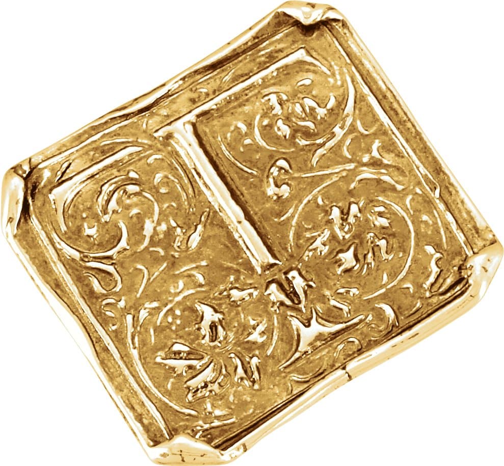 14K Rose Gold Posh Mommy® Vintage-Inspired Initial A Ring