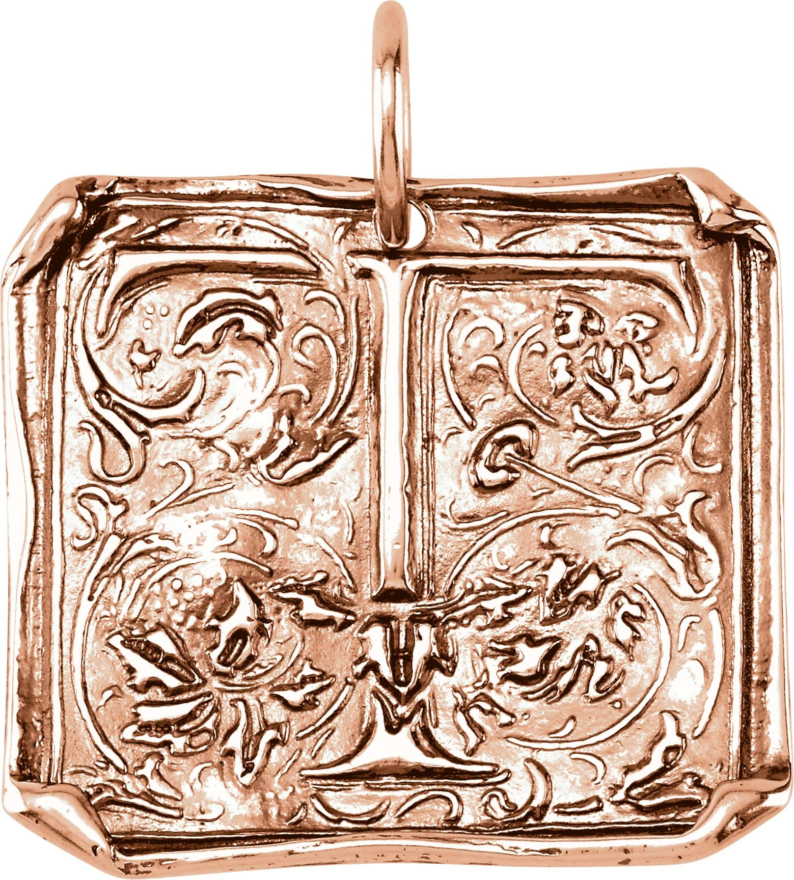14K Rose Gold Posh Mommy® Initial A Vintage-Inspired Pendant