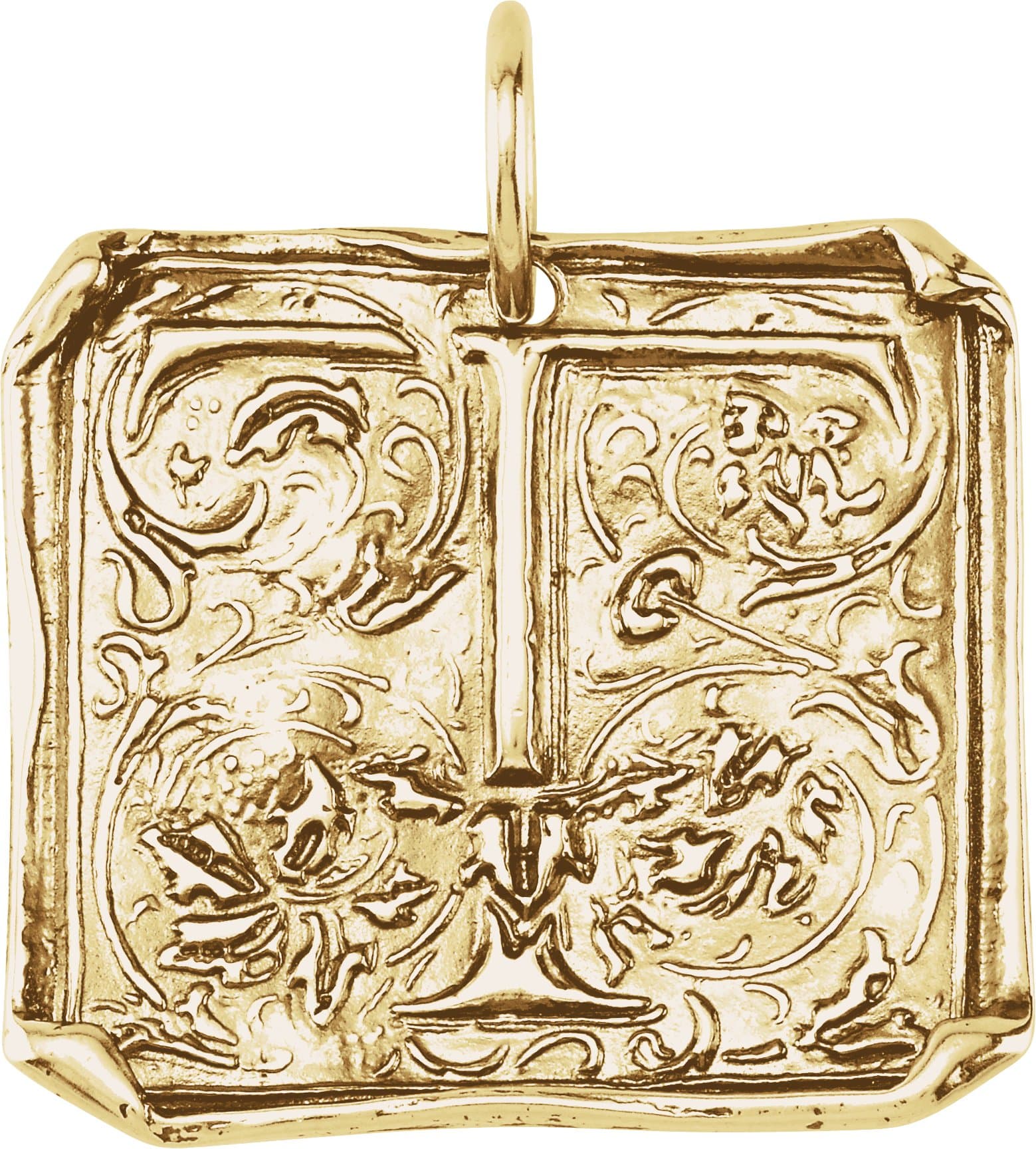 14K Rose Gold Posh Mommy® Initial A Vintage-Inspired Pendant