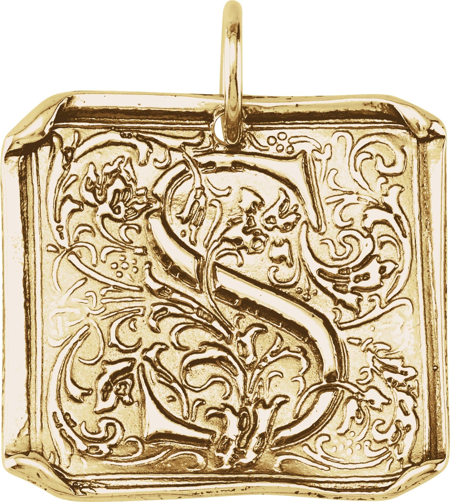 14K Rose Gold Posh Mommy® Initial A Vintage-Inspired Pendant