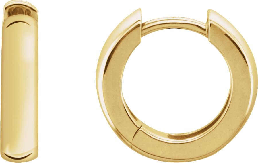 14K Rose 14 mm Hinged Hoop Earrings