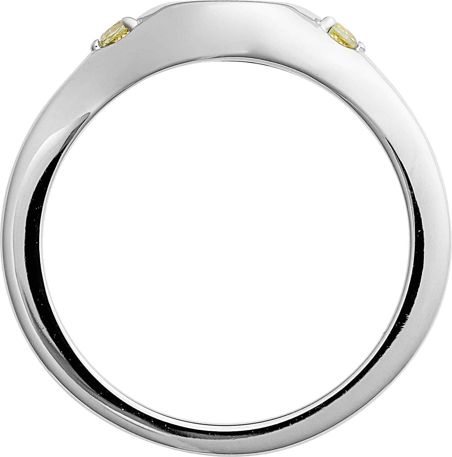 Engravable Accented Signet Ring view 2