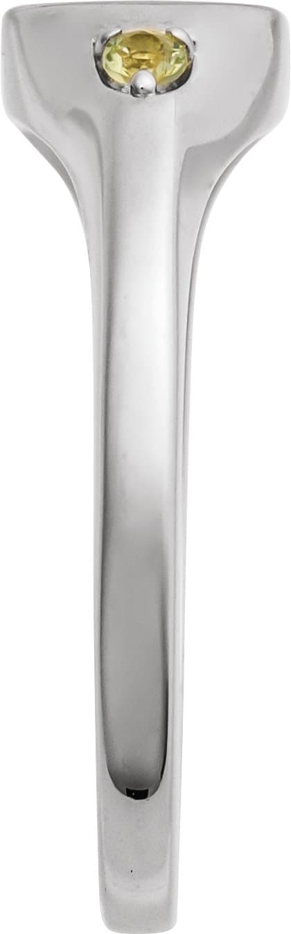 Engravable Accented Signet Ring view 3