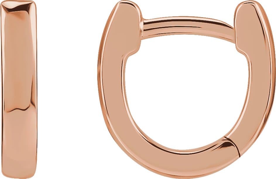 14K Rose 10 mm Hinged Hoop Earring