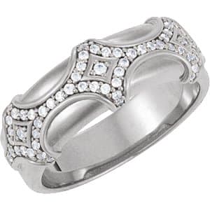 14K White 1/2 CTW Natural Diamond Vintage-Inspired Ring