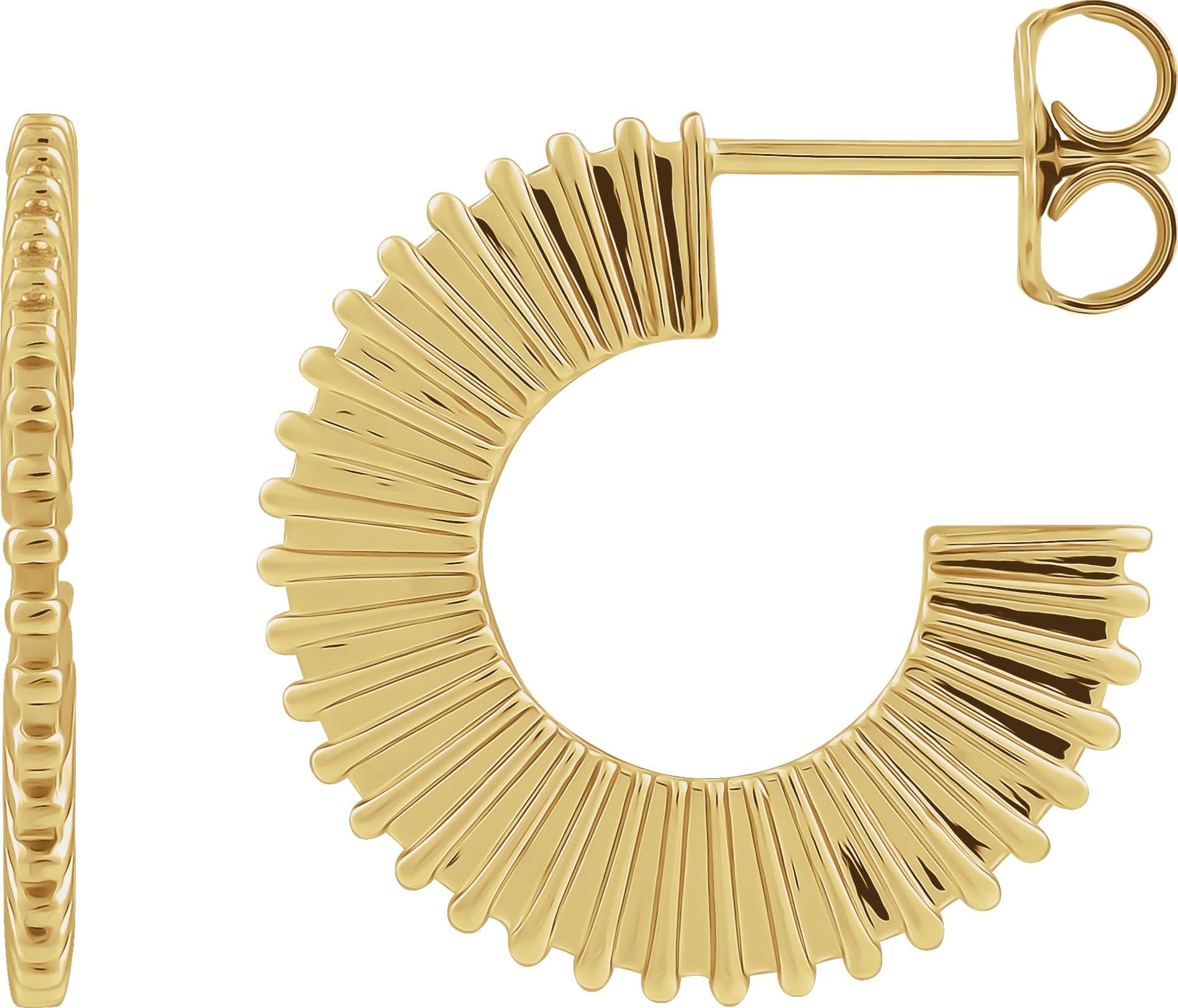 14K Rose Starburst 19 mm Hoop Earring