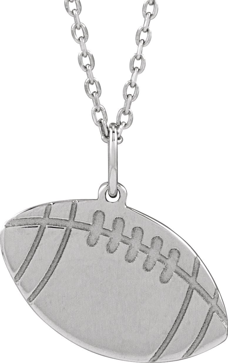 14K White Engravable Basketball 16-18 Necklace