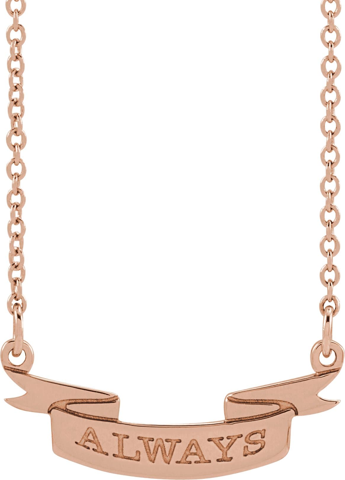Engravable Ribbon Necklace or Center view 3