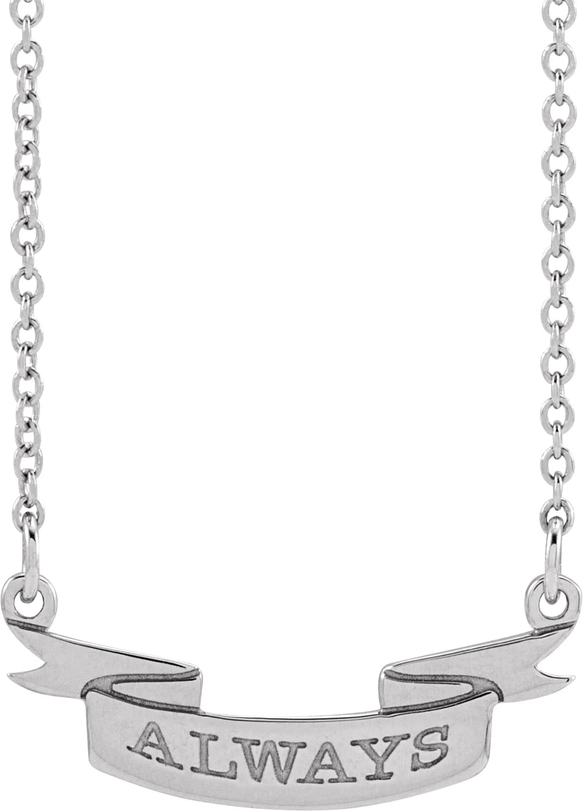 Engravable Ribbon Necklace, view 4