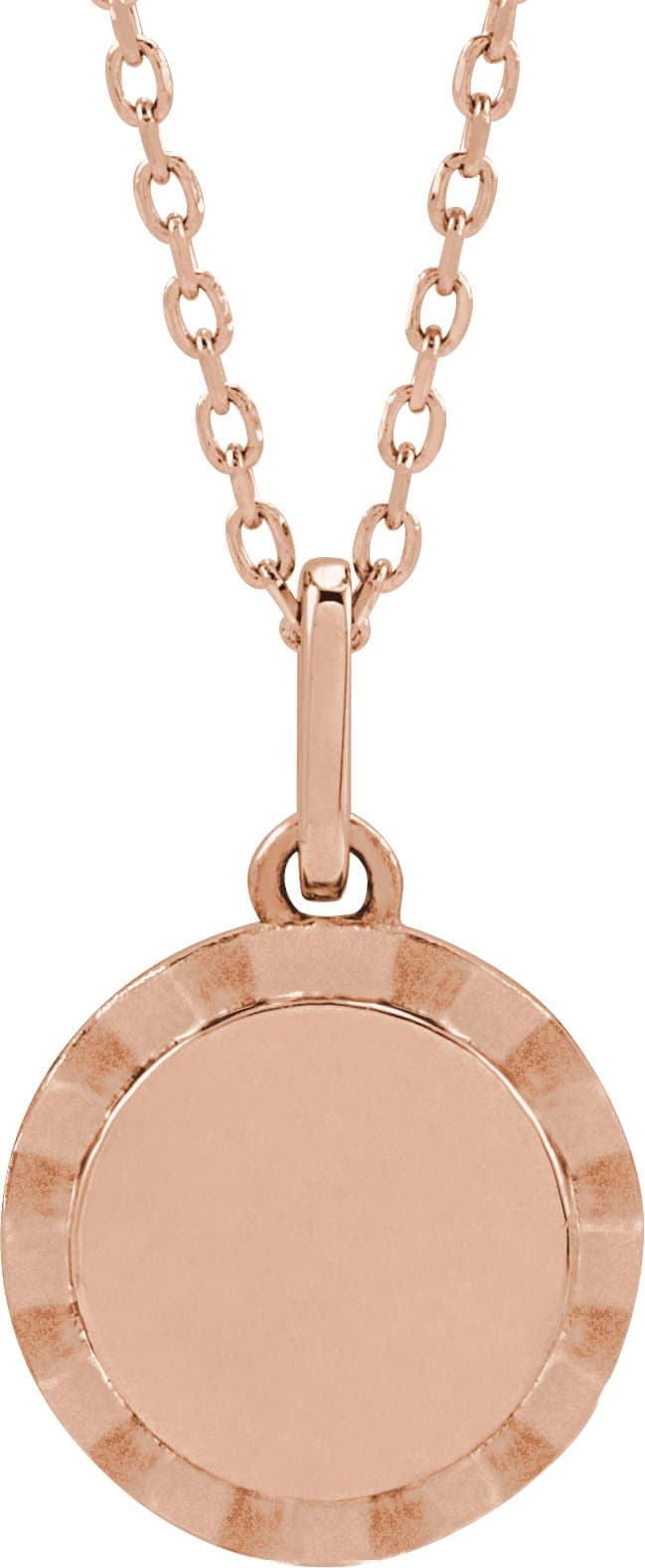 14K Rose Engravable Sunburst 16-18 Necklace