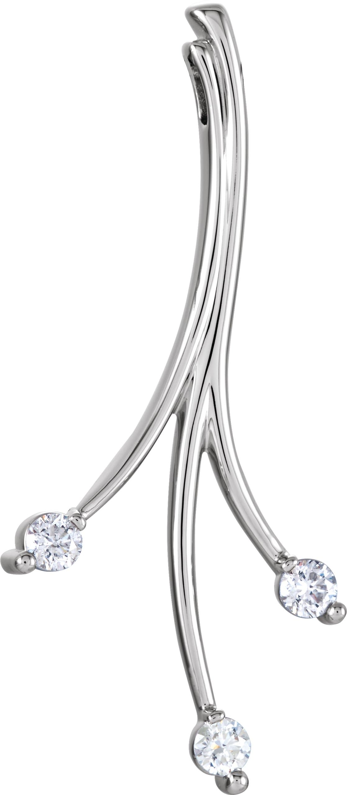 14K White 3/8 CTW Natural Diamond Freeform Pendant