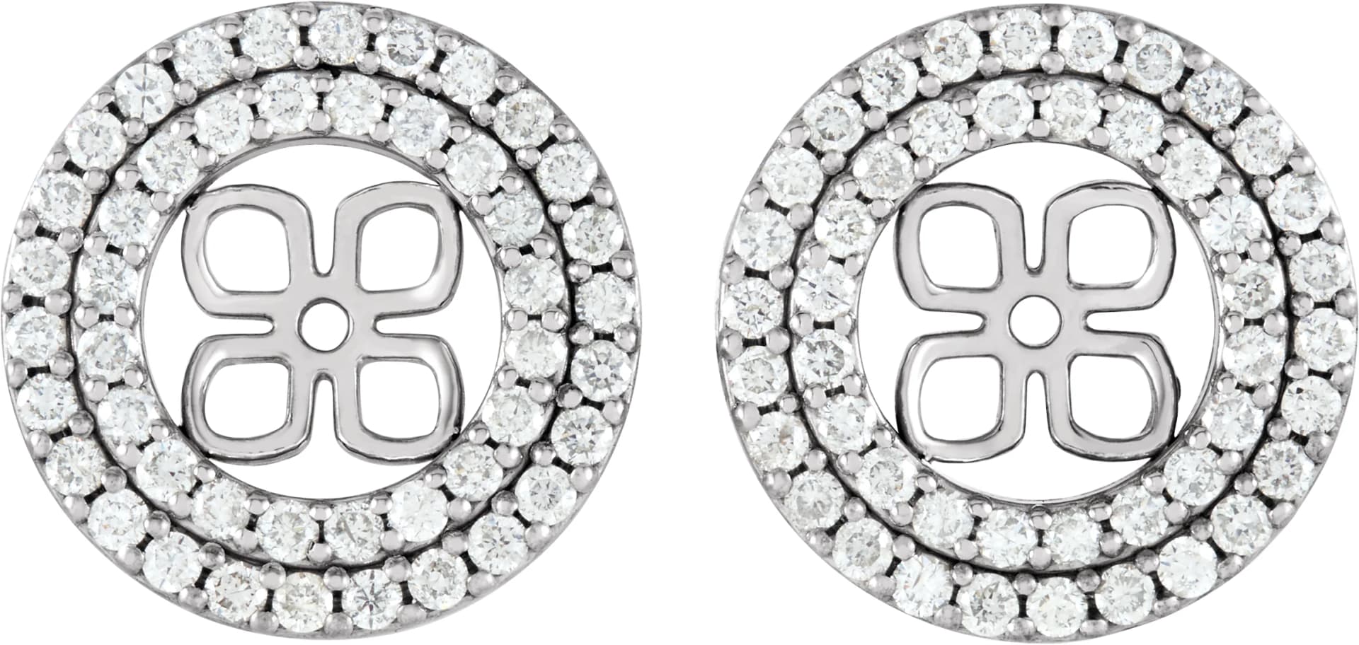Double Halo-Style Earring Jackets For Pearl Studs, view 3
