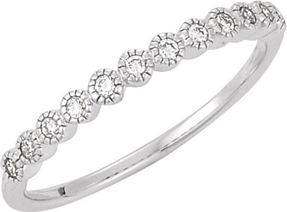 14K White 1/6 CTW Natural Diamond Anniversary Band Size 4.5