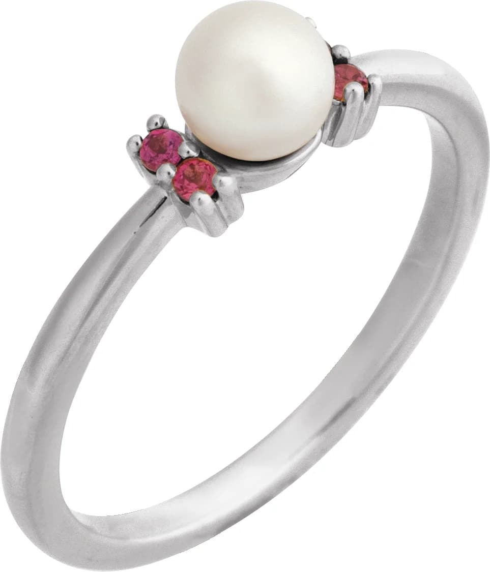 Accented Pearl Ring, view 2