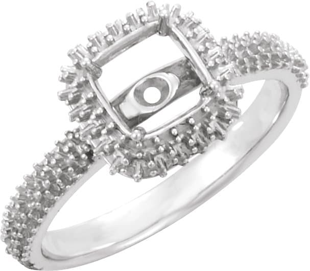 10K Rose Gold 5.4 mm Asscher Engagement Ring Mounting