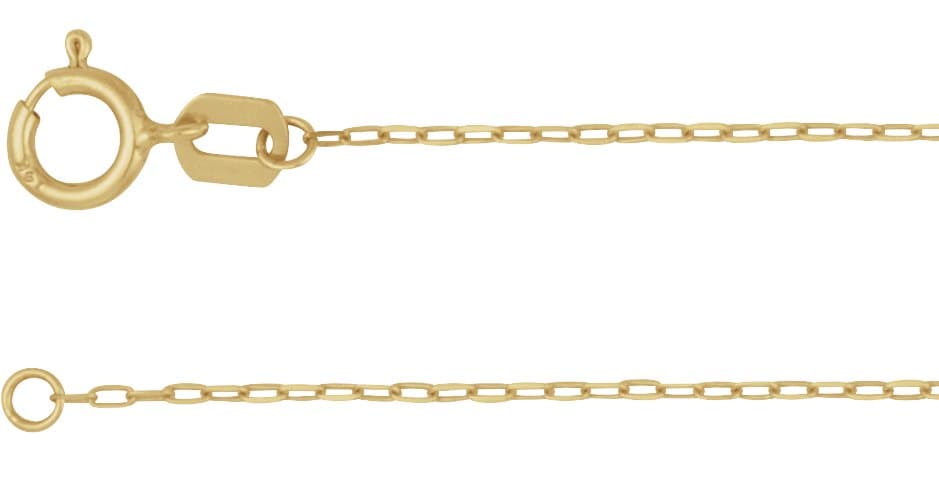 14K Yellow .85 mm Diamond Cut Paperclip-Style Forzentina 16 Chain