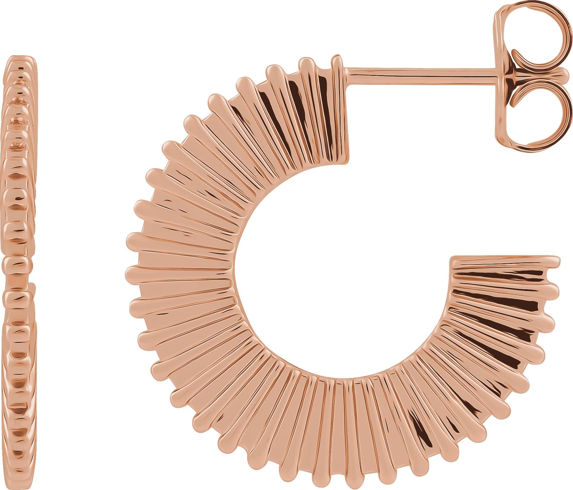 14K Rose Starburst 19 mm Hoop Earring