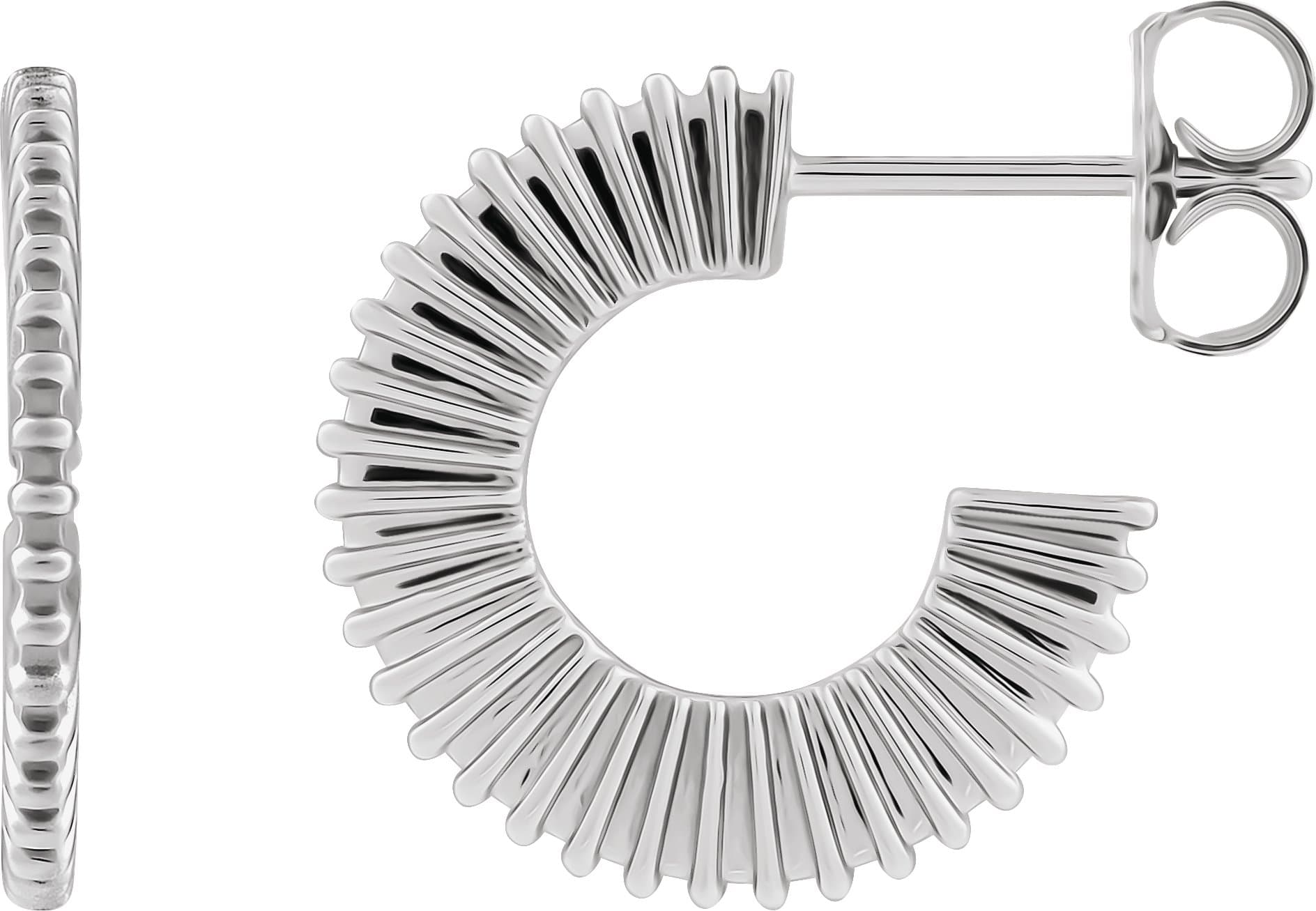 14K Rose Starburst 19 mm Hoop Earring