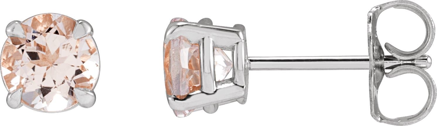 14K Rose Gray Spinel Earrings