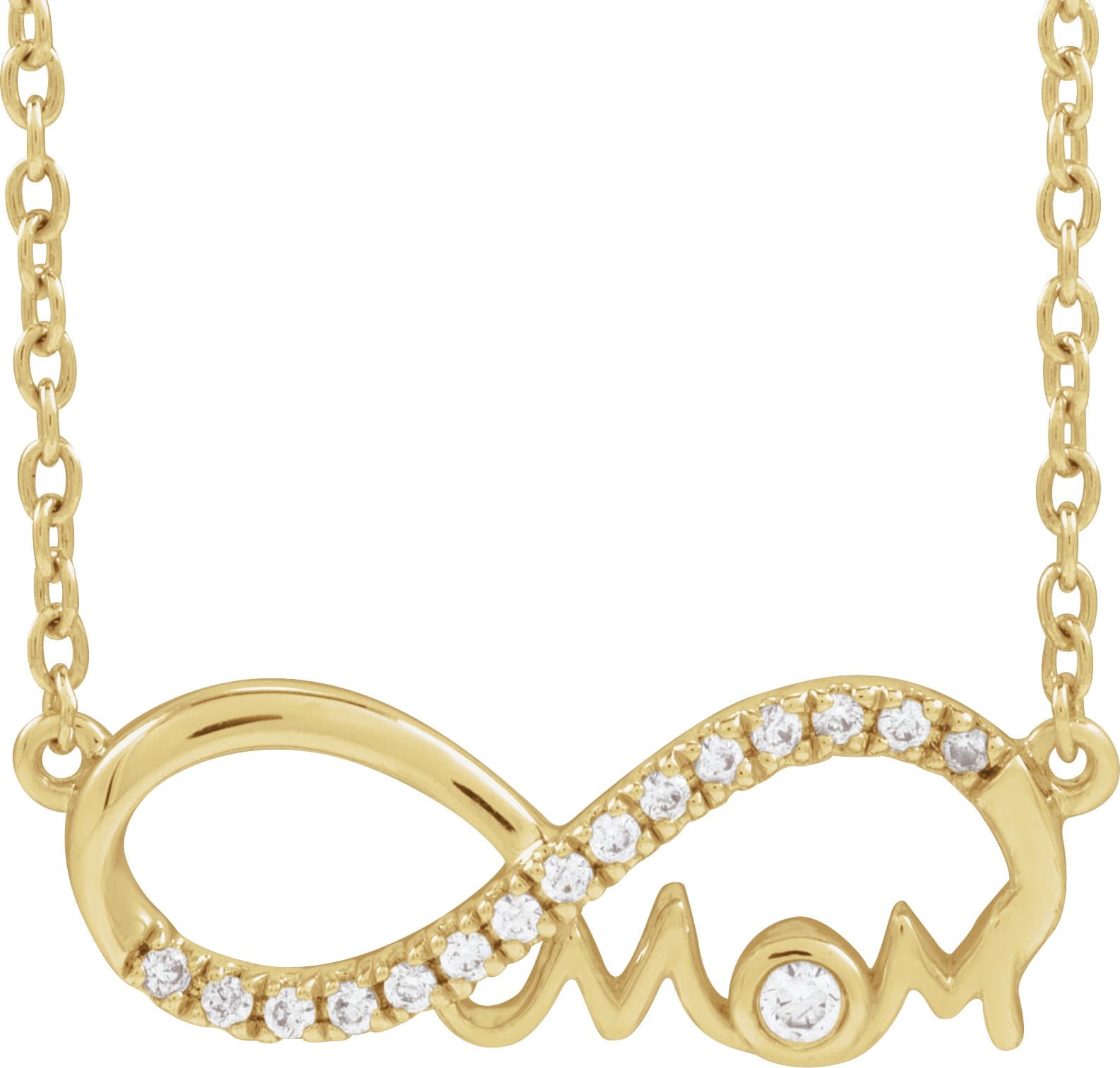 14K Rose Gold .08 CTW Lab-Grown Diamond Infinity-Inspired Mom 18" Necklace