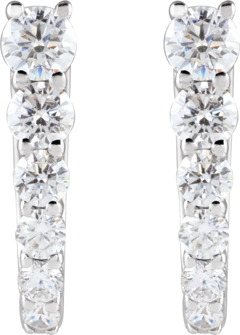 Accented U-Hoop Earrings, view 3