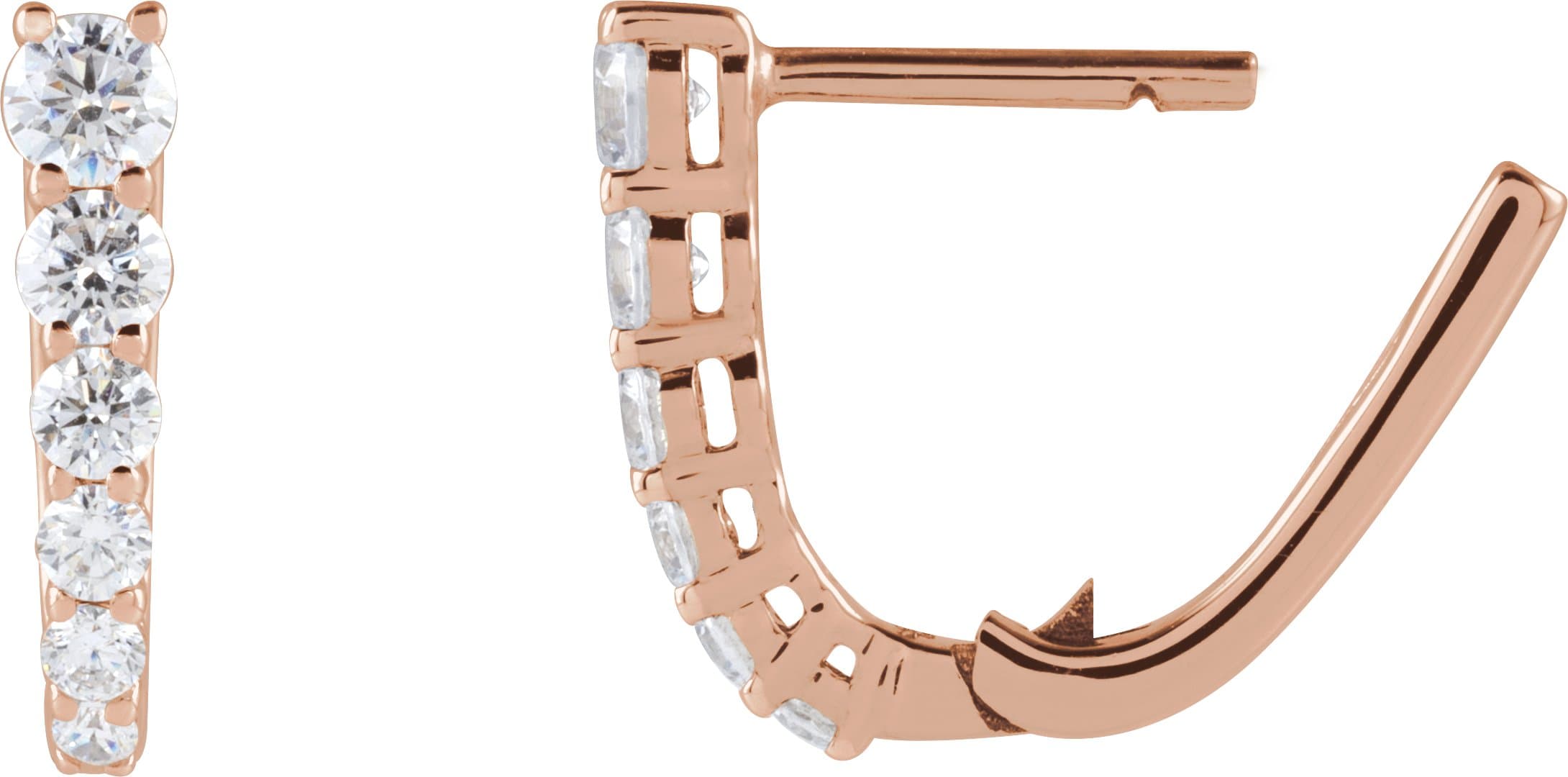 Accented U-Hoop Earrings view 3