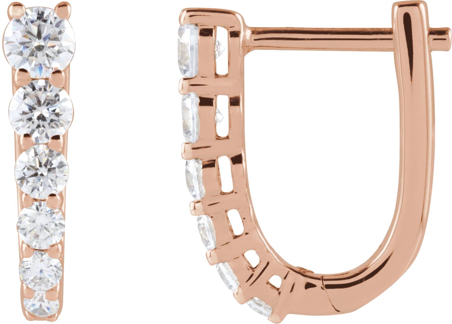 Accented U-Hoop Earrings view 2