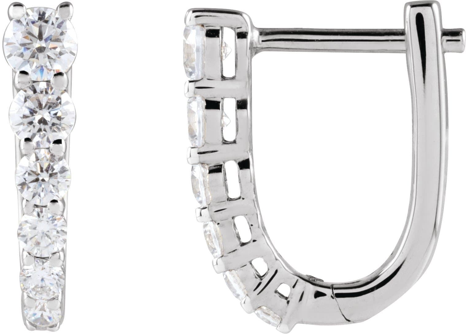14K Yellow Gold 1/2 CTW Natural Diamond 12.95 mm Hoop Earrings