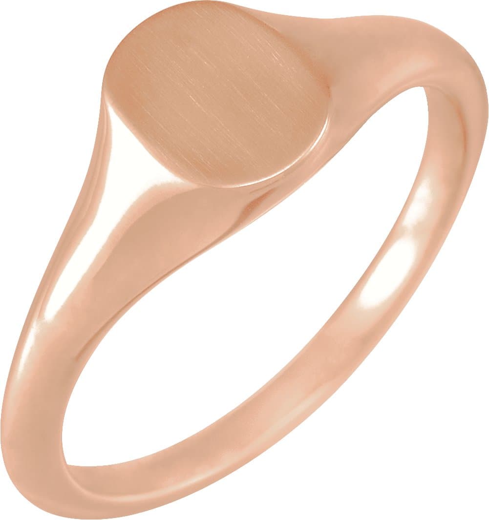 10K Yellow 11x9 mm Oval Signet Ring