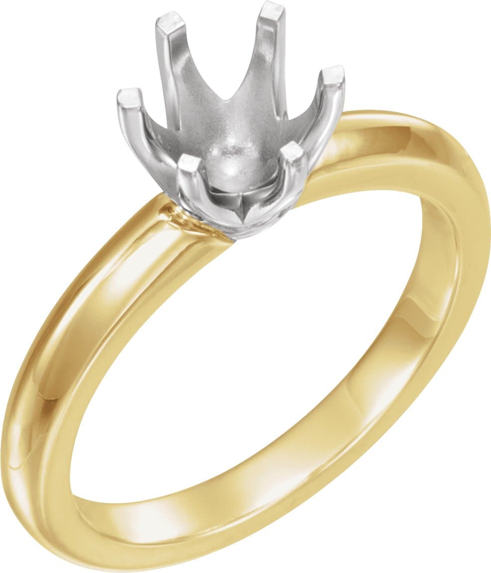 14K Rose Gold 7.4 mm Round 6-Prong Low Solstice Solitaire® Knife-Edge Ring Mounting